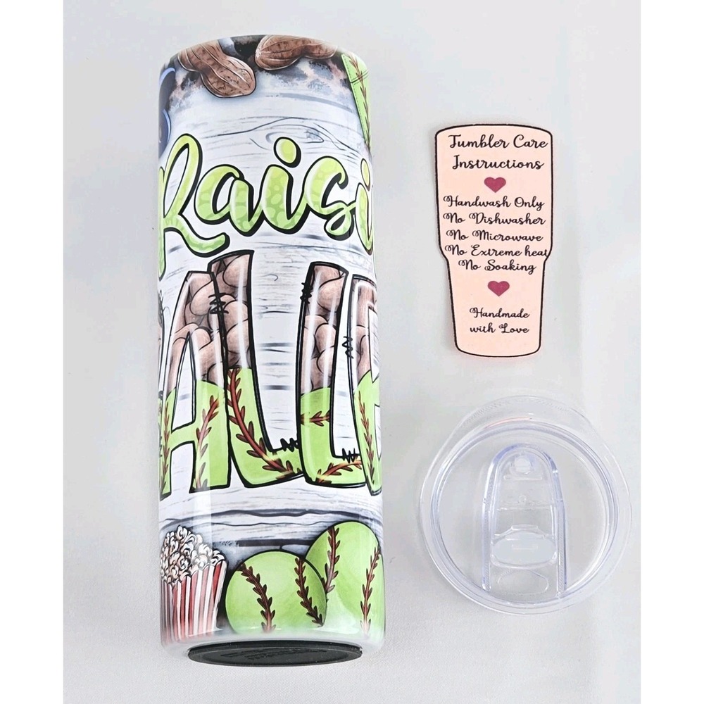 Raising Ballers 20oz Stainless Steel Skinny Tumbler Kids Adult Sports Cup Gift‎